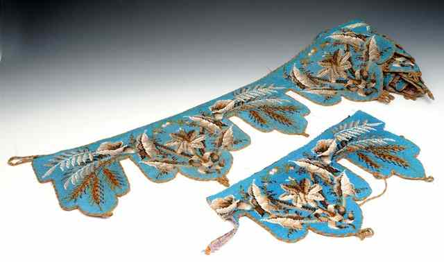 Appraisal: A VICTORIAN BEADWORK MANTELPIECE ORNAMENT the lobed sections decorated with