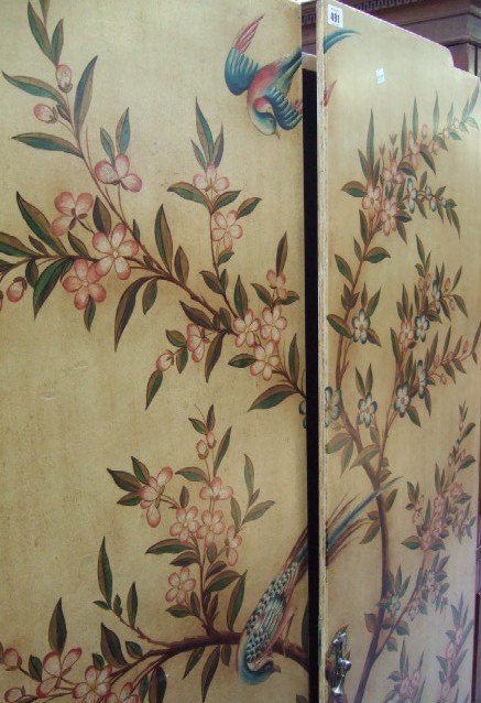 Appraisal: A mid th century cream japanned and chinoiserie decorated two