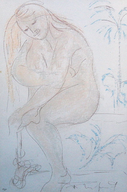 Appraisal: TOM MERRIFIELD b Seated nude artist's proof signed and inscribed