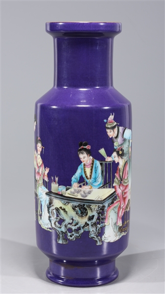 Appraisal: Chinese enameled porcelain vase depicting court ladies body with three