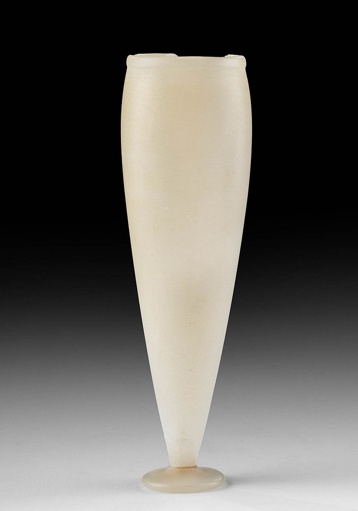 Appraisal: Delicate Egyptian Late Dynastic Alabaster Footed Vessel Egypt Late Dynastic