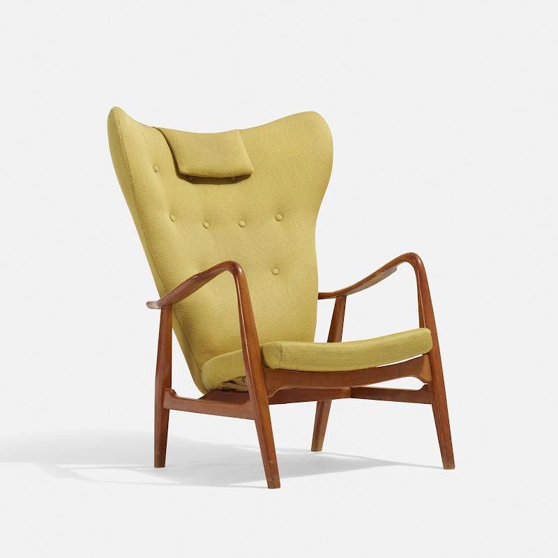 Appraisal: Acton Schubel and Ib Madsen wingback armchair Acton Schubel and