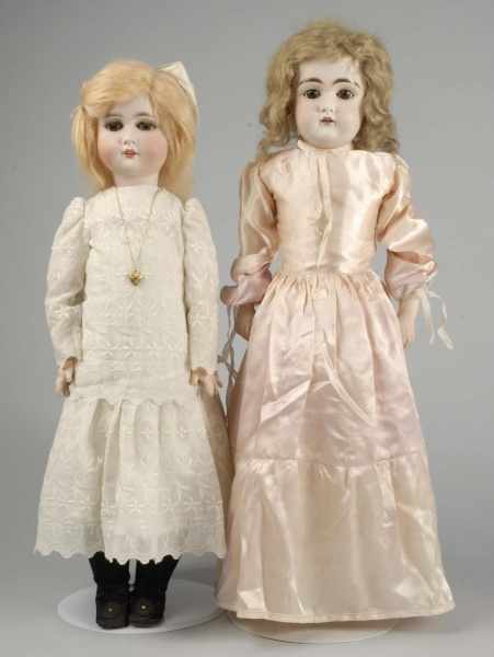 Appraisal: Lot of German Bisque Child Dolls Description Bisque shoulder head