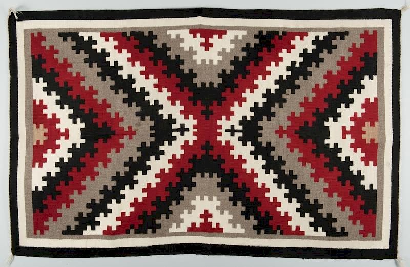 Appraisal: Navajo Rug Storm Pattern Variant Navajo Ganado rug Storm pattern