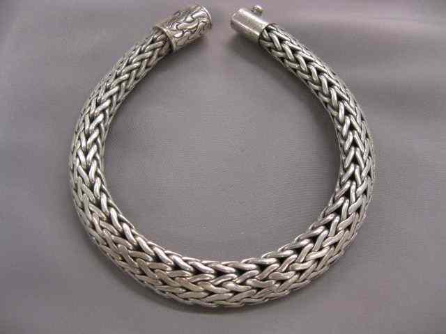 Appraisal: Sterling Silver Bracelet '' wide mesh '' long grams