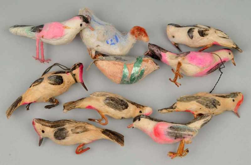 Appraisal: Lot of Cotton Bird Ornaments Description Assorted colors and styles