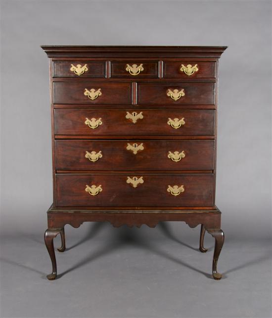 Appraisal: An American Mahogany Chest on Stand Height x width x