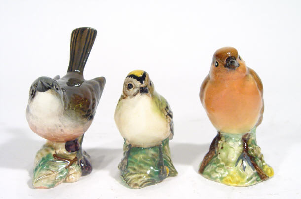 Appraisal: Three hand painted Beswick birds a whitethroat goldcrest and a