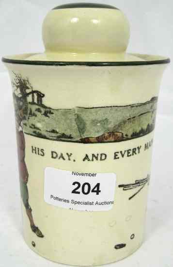 Appraisal: Royal Doulton Series Ware Jar Cover decorated in the Golfing