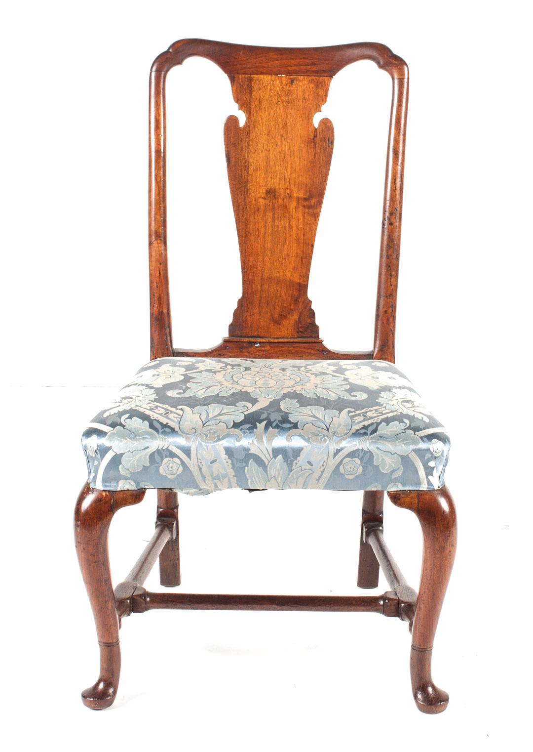 Appraisal: Queen Anne mahogany side chair mid- th century overupholstered seat