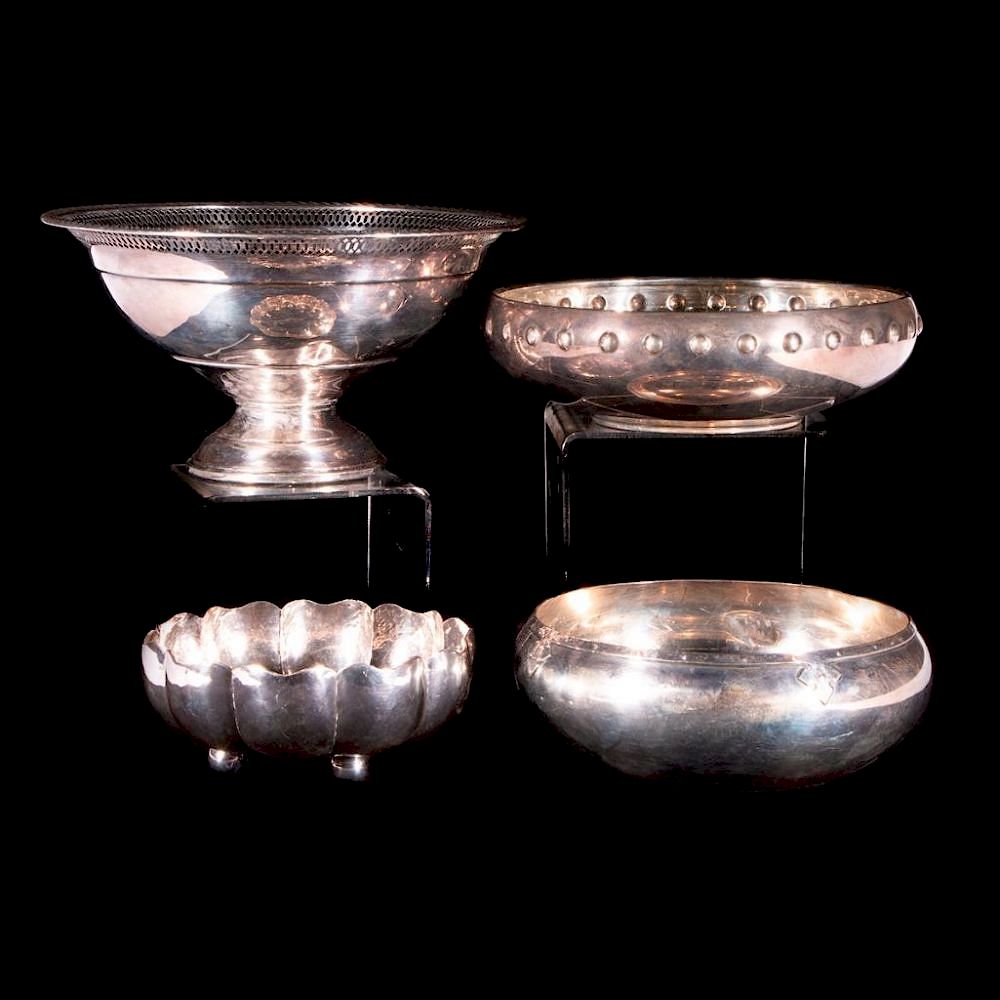 Appraisal: Three sterling bowls and one weighted sterling bowl Four sterling