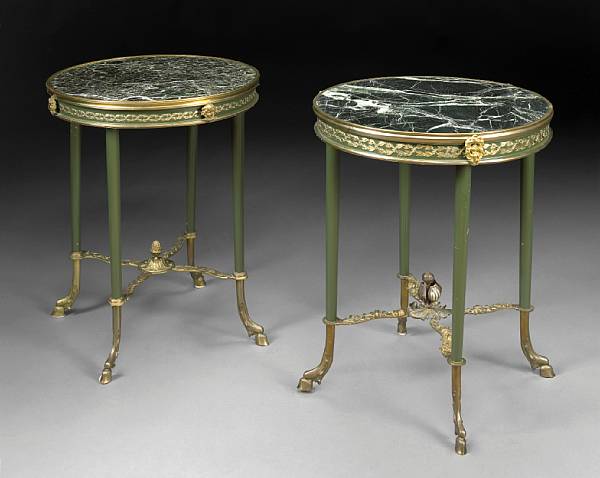 Appraisal: A pair of Louis XVI style gilt bronze mounted paint