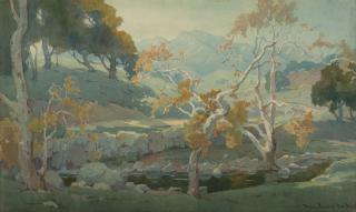 Appraisal: Marion Kavanagh Wachtel Ojai countryside signed lower right Marion Kavanagh