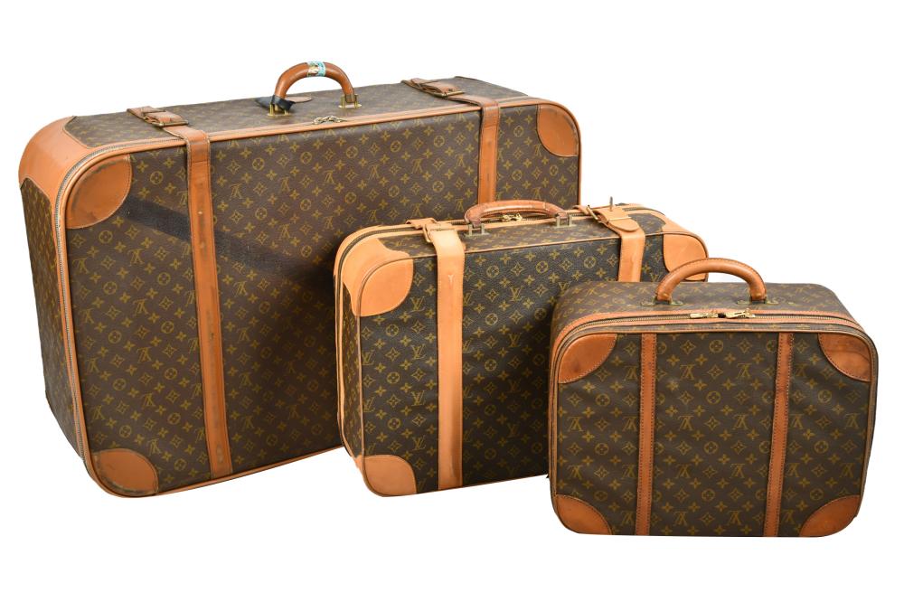 Appraisal: GROUP OF THREE LOUIS VUITTON SOFT CASE SUITCASESCondition each bag