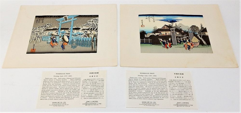 Appraisal: Ushida Art Co Hiroshige Ando Woodblock Prints Hiroshige Ando Japan