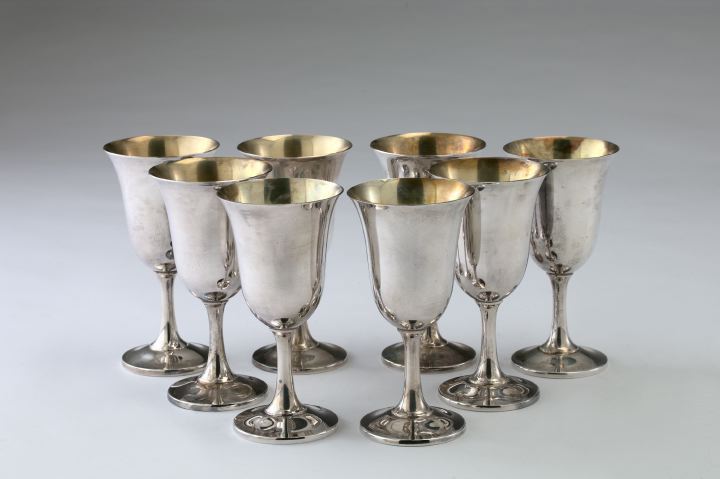 Appraisal: Set of Eight Wallace Sterling Silver Goblets second quarter th