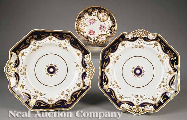 Appraisal: A Pair of Antique English Porcelain Octagonal Cake Plates c