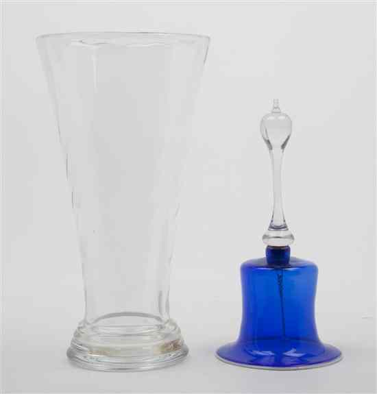 Appraisal: A Cobalt Glass Bell of typical form together with a