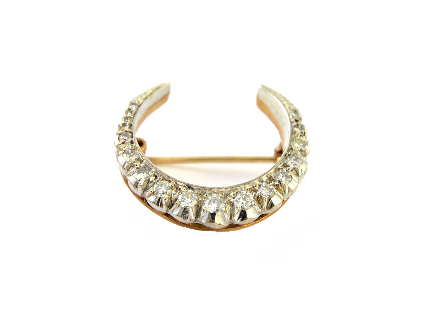 Appraisal: A ct two colour gold and diamond set brooch designed