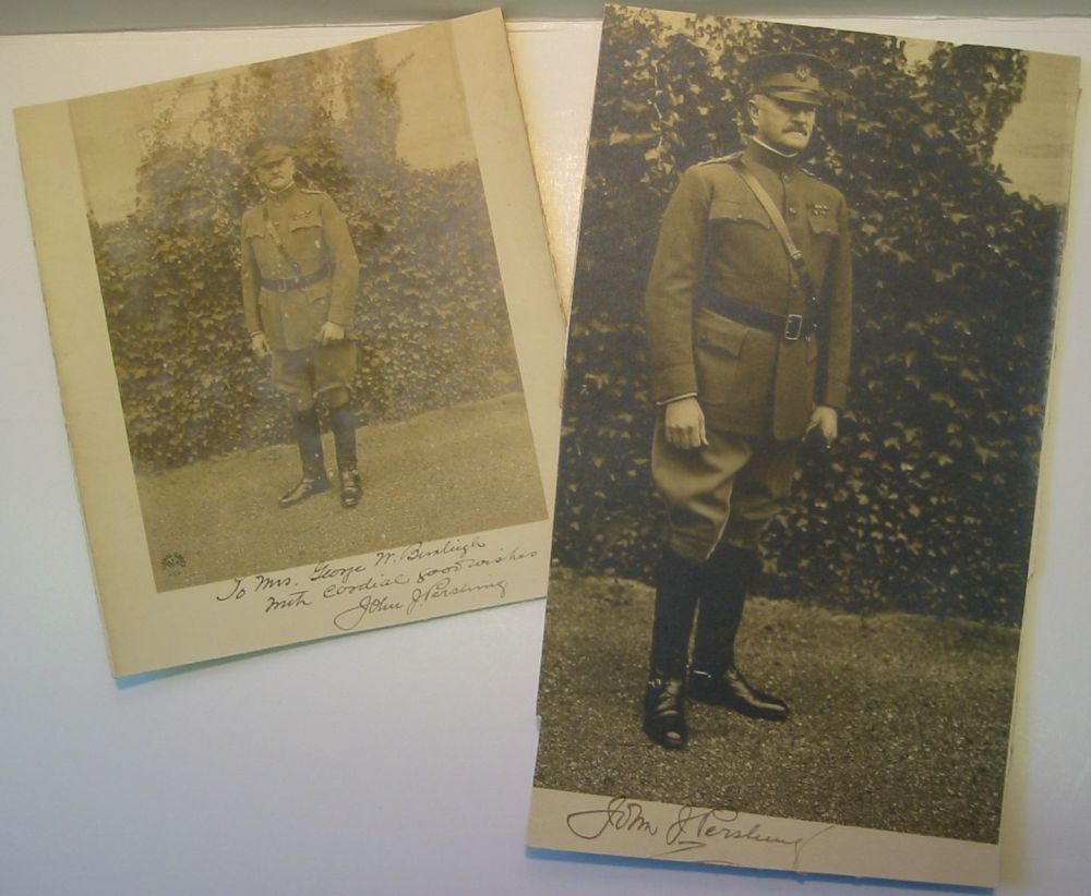 Appraisal: PERSHING JOHN J Two Photographs Signed each full-length standing image