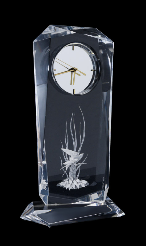 Appraisal: WALD MODERN LUCITE CLOCK Lucite case engraved on back with