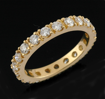 Appraisal: A full circle diamond eternity ring Comprising twenty one round