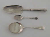 Appraisal: Silver An Asprey cake server London and a preserve spoon