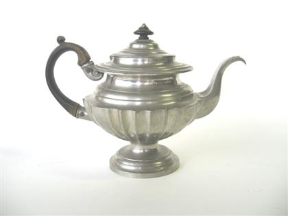 Appraisal: Pewter teapot crossman west and leonard The stepped lid with