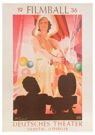 Appraisal: ENGELHARD Julius Ussy - FILMBALL Lithograph in colors condition A-