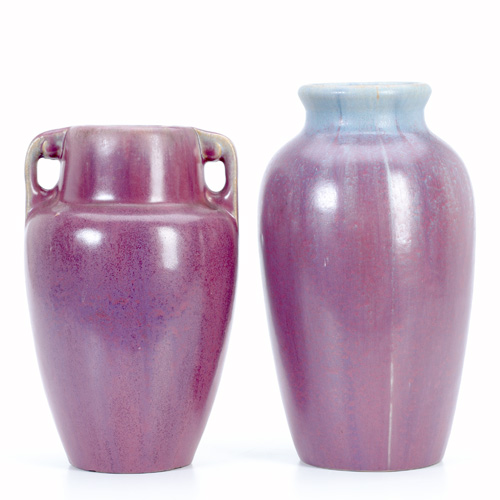 Appraisal: FULPER Two vases covered in Wistaria glaze Vertical marks and