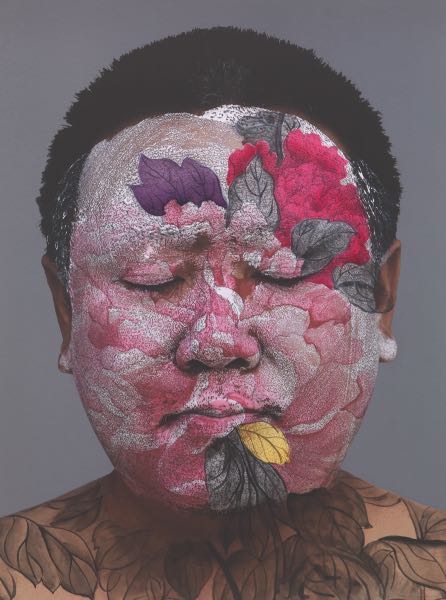 Appraisal: HUANG YAN CHINESE B x image x paper Self Portrait