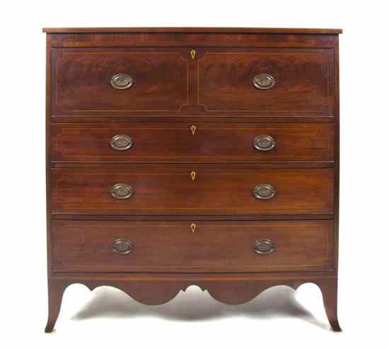 Appraisal: A Federal Style Mahogany Chest of Drawers Erskine and Danforth