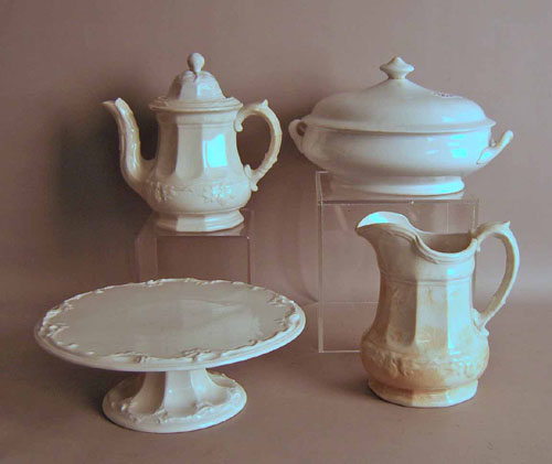 Appraisal: Four pcs of white ironstone