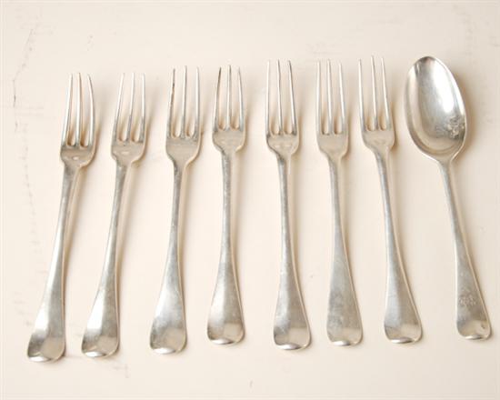 Appraisal: Eight Pieces of E th C English Sterling Flatware a