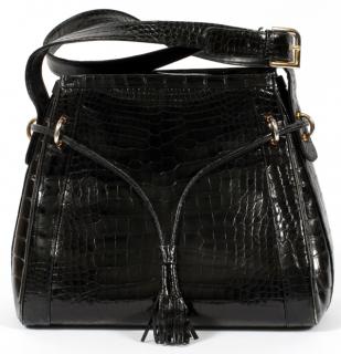 Appraisal: JUDITH LEIBER BLACK ALLIGATOR BAG JUDITH LEIBER BLACK ALLIGATOR BAG