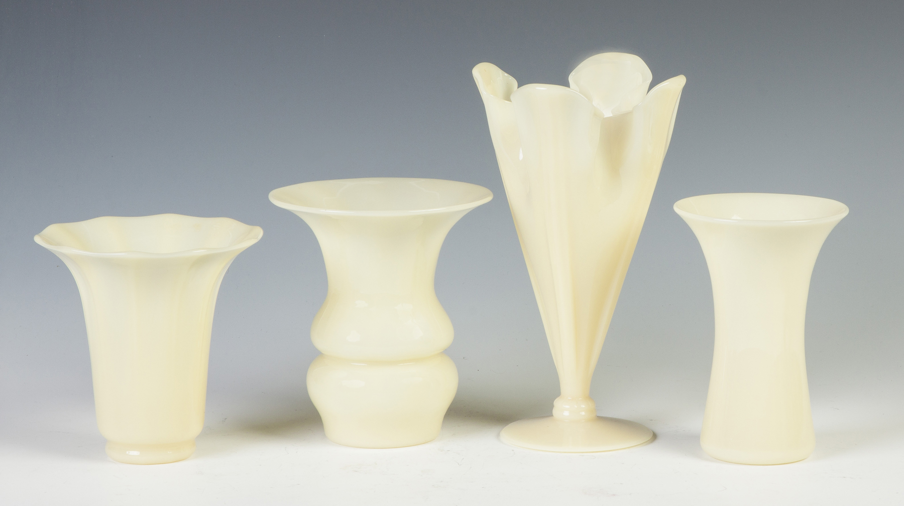 Appraisal: Four Steuben Ivory Vases Early th cent