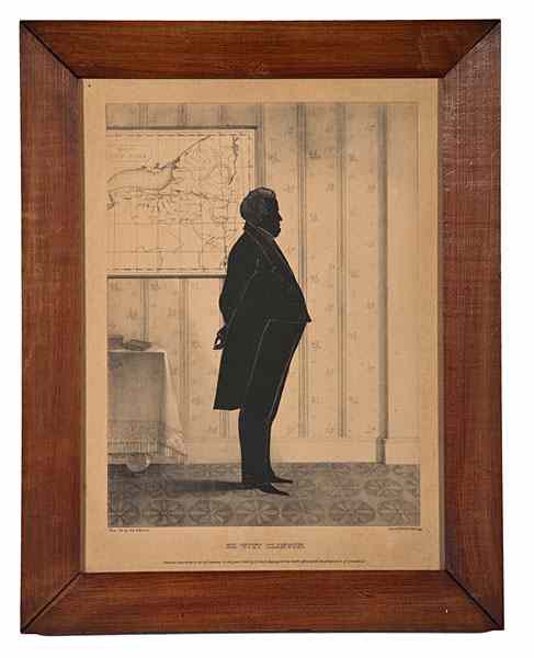 Appraisal: Silhouette of De Witt Clinton by William Henry Brown William