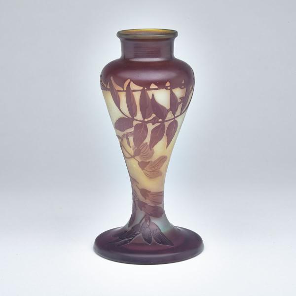 Appraisal: Gall Cameo Glass Vase c the shouldered vessel of grey