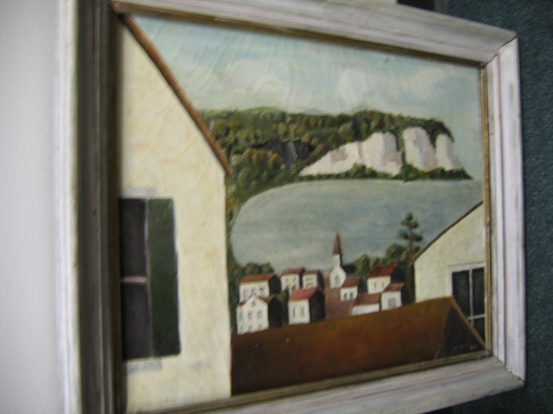 Appraisal: GEORGE R BROOKS AMERICAN TH CENTURY Coastal village oil on