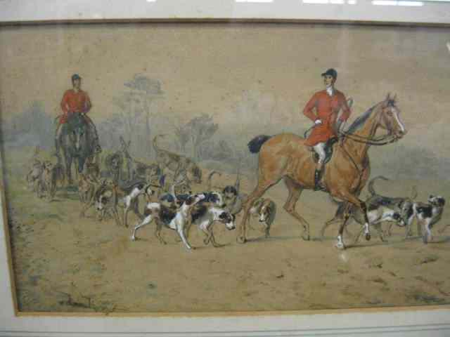 Appraisal: Henry Alken Watercolor of Fox Hunt listed British artist -