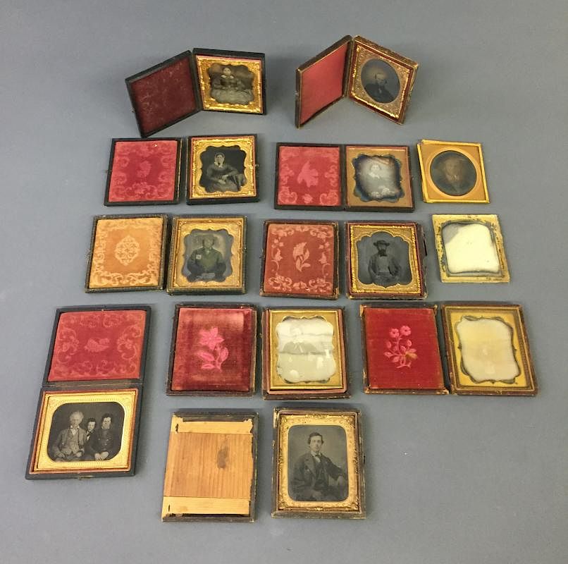 Appraisal: Eight Daguerreotype Portraits Eight daguerreotype portraits th c largest case