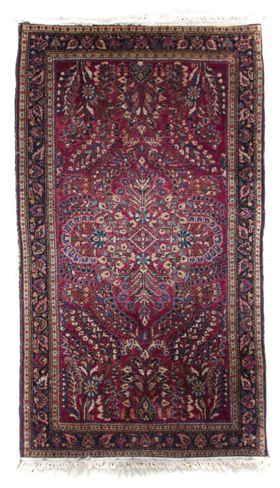 Appraisal: A Sarouk Wool Mat first half th century having a