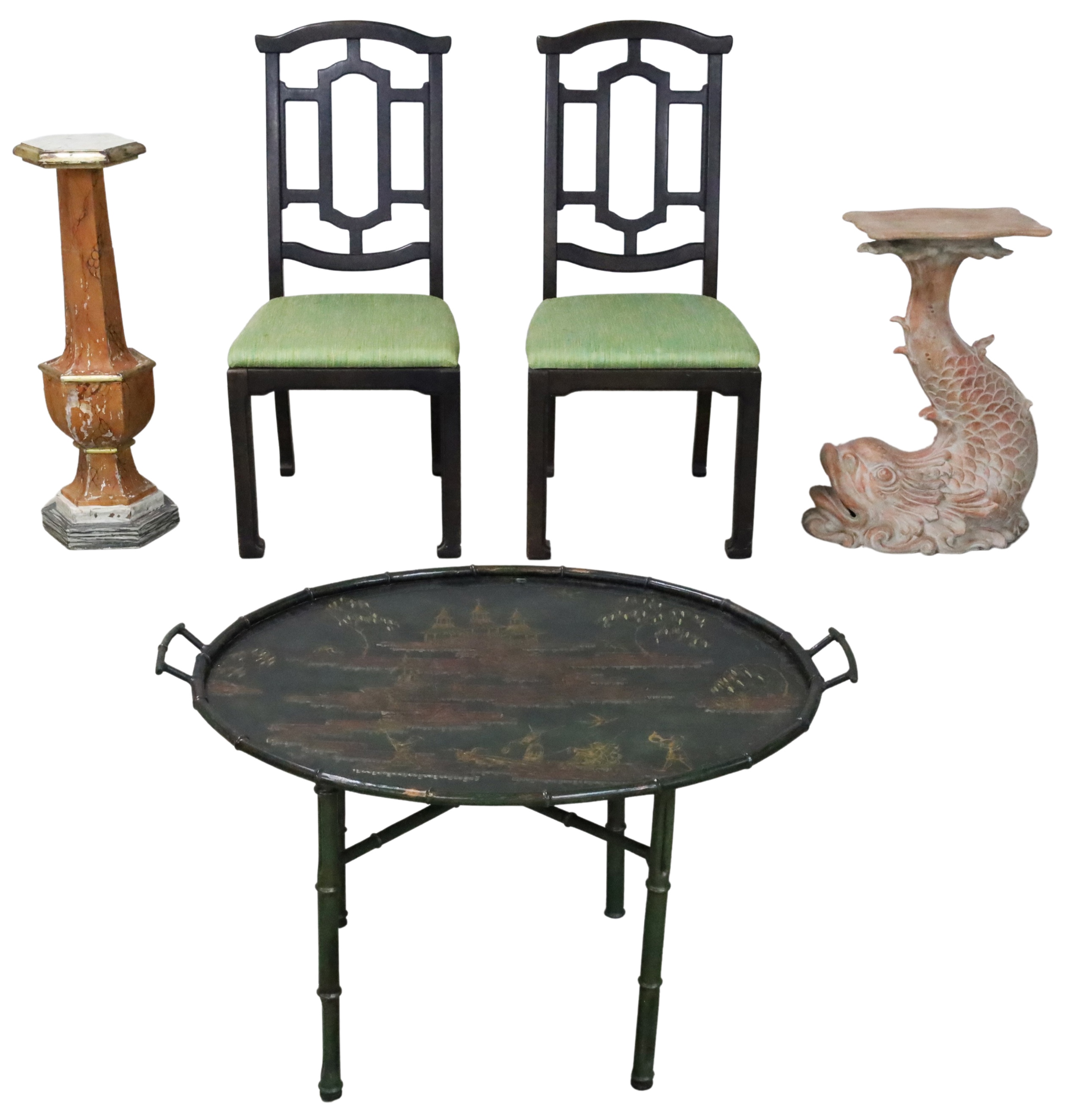 Appraisal: PIECE DECORATIVE LOT OF FURNITURE piece decorative lot of furniture