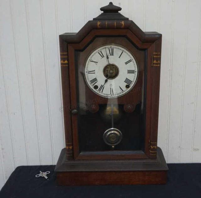 Appraisal: ca black paper label - Seth Thomas mantle clock with