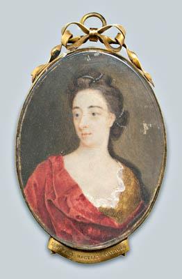 Appraisal: Miniature attributed to C Richter Lady Mary Wortley Montague unsigned