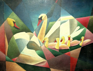 Appraisal: Sergiusz Paplinski late th century- Swan Lake oil on canvas