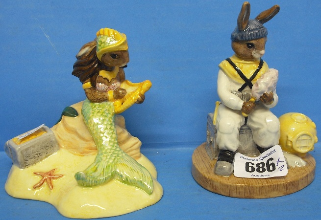 Appraisal: Royal Doulton Bunnykins Figures Deep Sea Diver DB And Mermaod