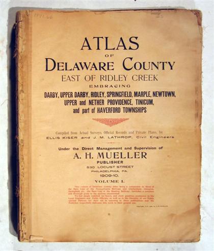 Appraisal: vols Pennsylvania Atlases Mueller A H Atlas of Delaware County