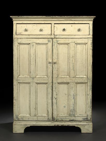 Appraisal: Provincial Polychromed Cabinet third quarter th century the molded cornice