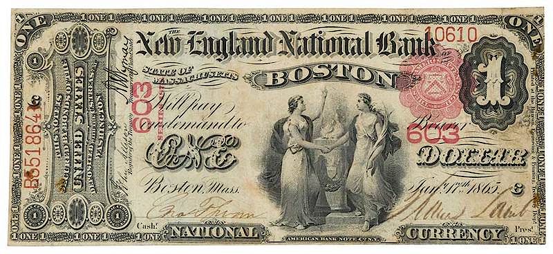 Appraisal: Boston The New England NB Charter denomination series of Provenance